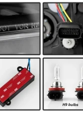 Xtune Black Light Tube DRL Halogen Projector Headlights Ford Fusion 2013-2016                                     - PRO-JH-FFU13-LB-BK - Image 6