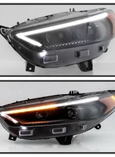 Xtune Black Light Tube DRL Halogen Projector Headlights Ford Fusion 2013-2016                                     - PRO-JH-FFU13-LB-BK - Image 9