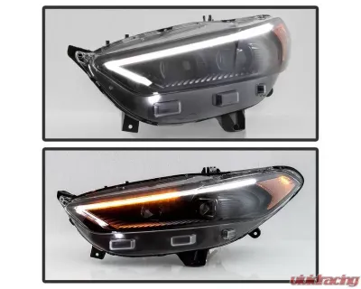 Xtune Black Light Tube DRL Halogen Projector Headlights Ford Fusion 2013-2016 - PRO-JH-FFU13-LB-BK