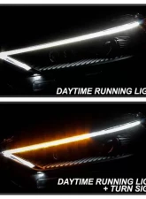 Xtune Black Light Tube DRL Halogen Projector Headlights Ford Fusion 2013-2016                                     - PRO-JH-FFU13-LB-BK - Image 10