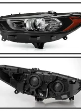 Xtune Black Halogen Projector Headlight Set Ford Fusion 2013-2016                                     - PRO-JH-FFUS13-AM-BK - Image 6