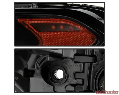 Xtune Black Halogen Projector Headlight Set Ford Fusion 2013-2016 - PRO-JH-FFUS13-AM-BK