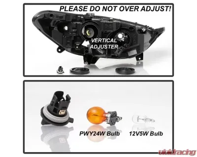 Xtune Black Halogen Projector Headlight Set Ford Fusion 2013-2016 - PRO-JH-FFUS13-AM-BK