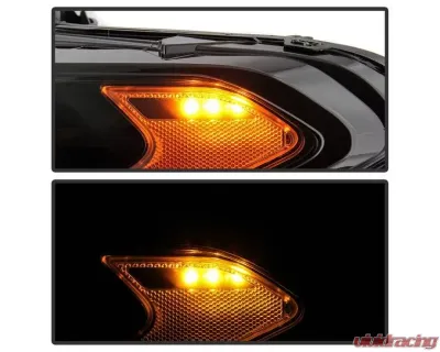 Xtune Black Halogen Projector Headlight Set Ford Fusion 2013-2016 - PRO-JH-FFUS13-AM-BK