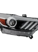 Xtune OE Right Passenger Side Xenon HID LED DRL Projector Headlights Ford Mustang 2015-2017                                     - PRO-JH-FM15-HID-OE-R - Image 10