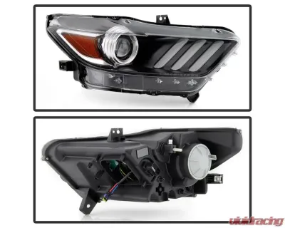 Xtune OE Right Passenger Side Xenon HID LED DRL Projector Headlights Ford Mustang 2015-2017 - PRO-JH-FM15-HID-OE-R