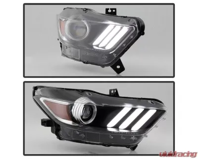 Xtune OE Right Passenger Side Xenon HID LED DRL Projector Headlights Ford Mustang 2015-2017 - PRO-JH-FM15-HID-OE-R