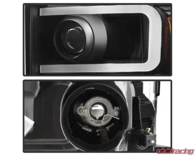 Xtune Black Light Bar DRL Projector Headlights Ford F250 | F350 | F450 Super Duty 2011-2016 - PRO-JH-FS11-LBBRL-BK