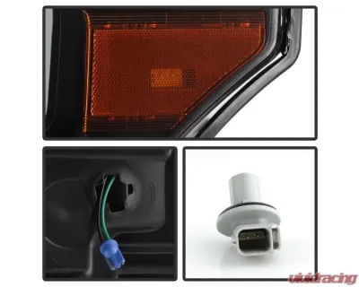 Xtune Black Light Bar DRL Projector Headlights Ford F250 | F350 | F450 Super Duty 2011-2016 - PRO-JH-FS11-LBBRL-BK