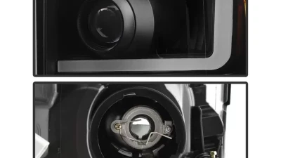 Xtune Black Smoked Light Bar DRL Projector Headlights Ford F250 | F350 | F450 Super Duty 2011-2016                                     - PRO-JH-FS11-LBBRL-BSM - Image 3