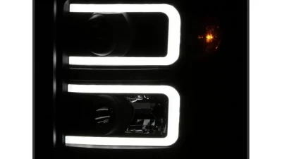 Xtune Black Smoked Light Bar DRL Projector Headlights Ford F250 | F350 | F450 Super Duty 2011-2016                                     - PRO-JH-FS11-LBBRL-BSM - Image 10