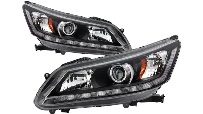 Xtune Black LED Blue Start / Sequential Signal DRL Projector Headlights Honda Accord 4Dr 2013-2015                                     - PRO-JH-HA14-4D-SLED-BK - Image 11