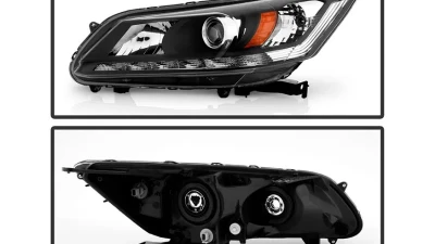 Xtune Black LED Blue Start / Sequential Signal DRL Projector Headlights Honda Accord 4Dr 2013-2015                                     - PRO-JH-HA14-4D-SLED-BK - Image 2