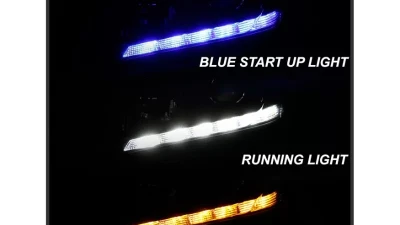 Xtune Black LED Blue Start / Sequential Signal DRL Projector Headlights Honda Accord 4Dr 2013-2015                                     - PRO-JH-HA14-4D-SLED-BK - Image 11