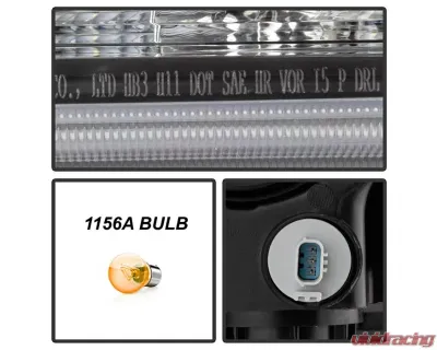 Xtune Black LED Blue Start / Sequential Signal DRL Projector Headlights Honda Accord 4Dr 2013-2015 - PRO-JH-HA14-4D-SLED-BK