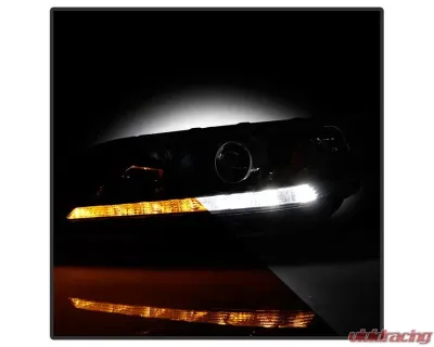 Xtune Black LED Blue Start / Sequential Signal DRL Projector Headlights Honda Accord 4Dr 2013-2015 - PRO-JH-HA14-4D-SLED-BK