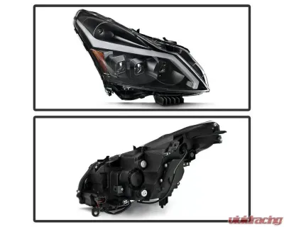 Xtune Black LED Stripe Projector Headlights w/ Sequential Turn Signal Infiniti G37 Sedan | G25 | Q40 2010-2015 - PRO-JH-IG3507-4D-LB-BK