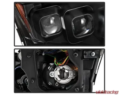 Xtune Black LED Stripe Projector Headlights w/ Sequential Turn Signal Infiniti G37 Sedan | G25 | Q40 2010-2015 - PRO-JH-IG3507-4D-LB-BK