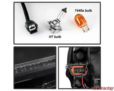 Xtune Black LED Stripe Projector Headlights w/ Sequential Turn Signal Infiniti G37 Sedan | G25 | Q40 2010-2015 - PRO-JH-IG3507-4D-LB-BK