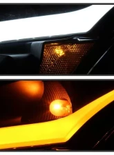 Xtune Black LED Stripe Projector Headlights w/ Sequential Turn Signal Infiniti G37 Sedan | G25 | Q40 2010-2015                                     - PRO-JH-IG3507-4D-LB-BK - Image 8