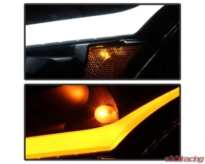 Xtune Black LED Stripe Projector Headlights w/ Sequential Turn Signal Infiniti G37 Sedan | G25 | Q40 2010-2015 - PRO-JH-IG3507-4D-LB-BK