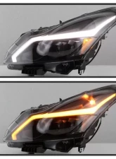 Xtune Black LED Stripe Projector Headlights w/ Sequential Turn Signal Infiniti G37 Sedan | G25 | Q40 2010-2015                                     - PRO-JH-IG3507-4D-LB-BK - Image 9