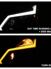 Xtune Black LED Stripe Projector Headlights w/ Sequential Turn Signal Infiniti G37 Sedan | G25 | Q40 2010-2015                                     - PRO-JH-IG3507-4D-LB-BK - Image 10