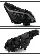 Xtune Black Smoked LED Stripe Projector Headlights w/ Sequential Turn Signal Infiniti G37 Sedan | G25 | Q40 2010-2015                                     - PRO-JH-IG3507-4D-LB-BSM - Image 2