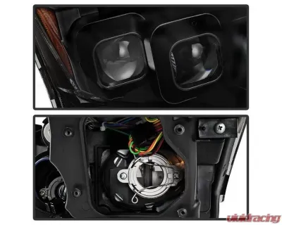 Xtune Black Smoked LED Stripe Projector Headlights w/ Sequential Turn Signal Infiniti G37 Sedan | G25 | Q40 2010-2015 - PRO-JH-IG3507-4D-LB-BSM