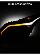 Xtune Black Smoked LED Stripe Projector Headlights w/ Sequential Turn Signal Infiniti G37 Sedan | G25 | Q40 2010-2015                                     - PRO-JH-IG3507-4D-LB-BSM - Image 7