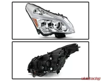 Xtune Chrome LED Stripe Projector Headlights w/ Sequential Turn Signal Infiniti G37 Sedan | G25 | Q40 2010-2015 - PRO-JH-IG3507-4D-LB-C