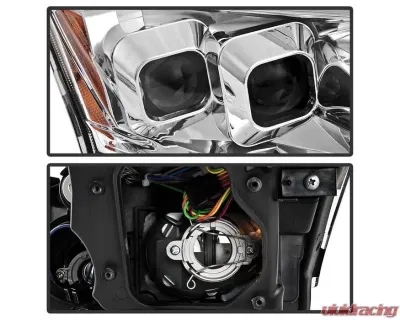 Xtune Chrome LED Stripe Projector Headlights w/ Sequential Turn Signal Infiniti G37 Sedan | G25 | Q40 2010-2015 - PRO-JH-IG3507-4D-LB-C