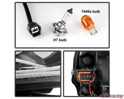 Xtune Chrome LED Stripe Projector Headlights w/ Sequential Turn Signal Infiniti G37 Sedan | G25 | Q40 2010-2015 - PRO-JH-IG3507-4D-LB-C