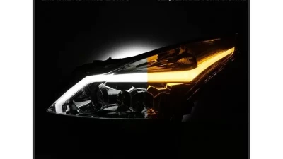 Xtune Chrome LED Stripe Projector Headlights w/ Sequential Turn Signal Infiniti G37 Sedan | G25 | Q40 2010-2015                                     - PRO-JH-IG3507-4D-LB-C - Image 7