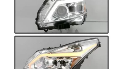 Xtune Chrome LED Stripe Projector Headlights w/ Sequential Turn Signal Infiniti G37 Sedan | G25 | Q40 2010-2015                                     - PRO-JH-IG3507-4D-LB-C - Image 9