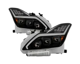 Xtune Black LED Projector Headlights with Sequential Turn Signal Infiniti G37 Coupe 2008-2013