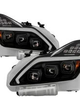 Xtune Black LED Projector Headlights with Sequential Turn Signal Infiniti G37 Coupe 2008-2013                                     - PRO-JH-IG3708-2D-FLED-BK - Image 13