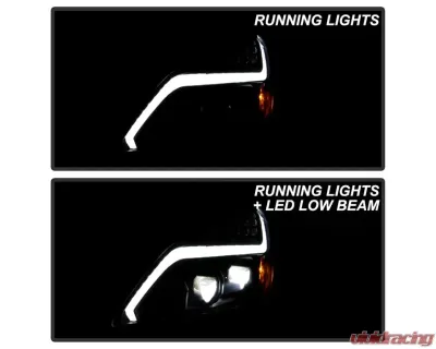Xtune Black LED Projector Headlights with Sequential Turn Signal Infiniti G37 Coupe 2008-2013 - PRO-JH-IG3708-2D-FLED-BK