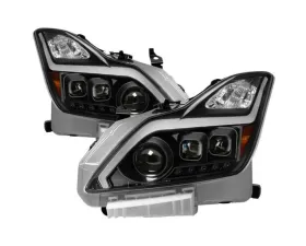 Xtune Black DRL Light Bar Projector Headlights with Sequential Turn Signal Infiniti G37 Coupe 2008-2013