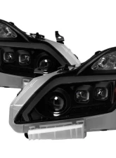 Xtune Black Smoked DRL Light Bar Projector Headlights with Sequential Turn Signal Infiniti G37 Coupe 2008-2013                                     - PRO-JH-IG3708-2D-LB-BSM - Image 11