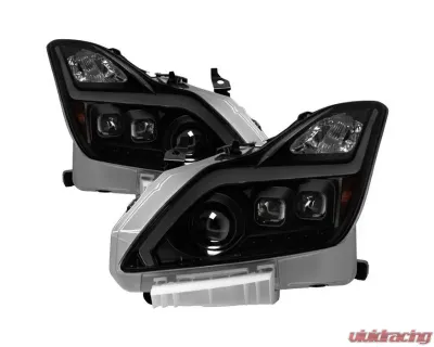 Xtune Black Smoked DRL Light Bar Projector Headlights with Sequential Turn Signal Infiniti G37 Coupe 2008-2013 - PRO-JH-IG3708-2D-LB-BSM