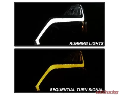 Xtune Black Smoked DRL Light Bar Projector Headlights with Sequential Turn Signal Infiniti G37 Coupe 2008-2013 - PRO-JH-IG3708-2D-LB-BSM