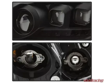 Xtune Black Smoked DRL Light Bar Projector Headlights with Sequential Turn Signal Infiniti G37 Coupe 2008-2013 - PRO-JH-IG3708-2D-LB-BSM