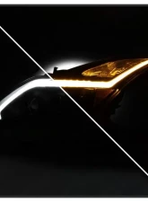 Xtune Black Smoked DRL Light Bar Projector Headlights with Sequential Turn Signal Infiniti G37 Coupe 2008-2013                                     - PRO-JH-IG3708-2D-LB-BSM - Image 7