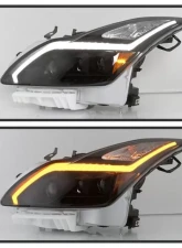 Xtune Black Smoked DRL Light Bar Projector Headlights with Sequential Turn Signal Infiniti G37 Coupe 2008-2013                                     - PRO-JH-IG3708-2D-LB-BSM - Image 10