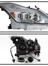 Xtune Chrome DRL Light Bar Projector Headlights with Sequential Turn Signal Infiniti G37 Coupe 2008-2013                                     - PRO-JH-IG3708-2D-LB-C - Image 2