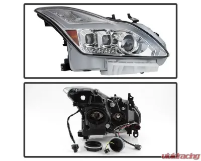 Xtune Chrome DRL Light Bar Projector Headlights with Sequential Turn Signal Infiniti G37 Coupe 2008-2013 - PRO-JH-IG3708-2D-LB-C