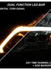 Xtune Chrome DRL Light Bar Projector Headlights with Sequential Turn Signal Infiniti G37 Coupe 2008-2013                                     - PRO-JH-IG3708-2D-LB-C - Image 11