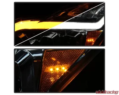 Xtune Chrome DRL Light Bar Projector Headlights with Sequential Turn Signal Infiniti G37 Coupe 2008-2013 - PRO-JH-IG3708-2D-LB-C