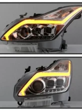 Xtune Chrome DRL Light Bar Projector Headlights with Sequential Turn Signal Infiniti G37 Coupe 2008-2013                                     - PRO-JH-IG3708-2D-LB-C - Image 10